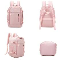 瑞安航空登机背包 40x20x25厘米 (20升) | 防水旅行背包 | 耐用登机行李包 | 适合徒步旅行、上学和日常工作使用 | 黑色/海军蓝/灰色/粉色/米色/绿色，完美搭配背包配件 - 粉色 - 查看 5
