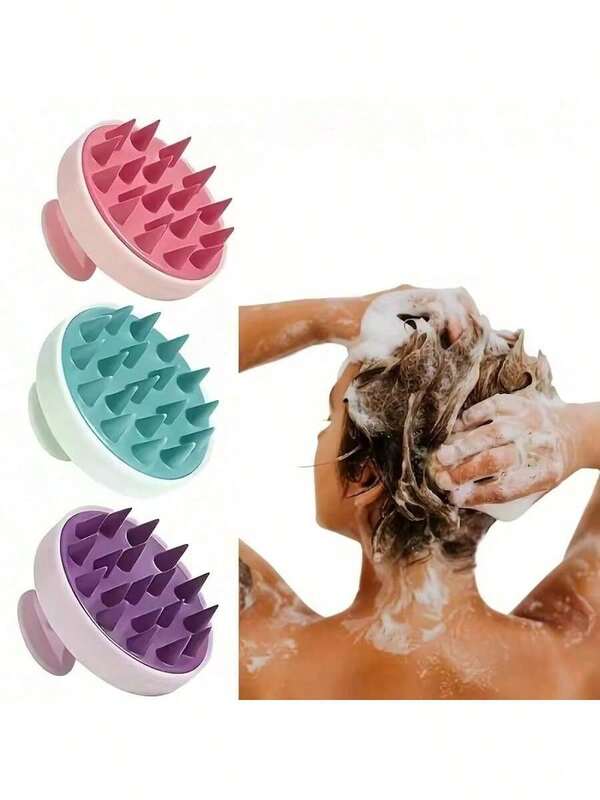 1 pieza Cepillo de masaje de silicona para cuero cabelludo y Body - Cepillo de masaje antideslizante con mango ergonómico, ideal para spa, baño y ducha, relajante y suave en el cabello, accesorio de belleza esencial y regalo de Navidad perfecto