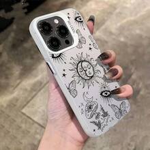 Funda para Teléfono - Funda Creativa Vintage de Media Luna y Sol, Compatible con phone 17/16/15/14/13/12/11/XS/XR/X/7/8 Plus/Pro/Max/ - Diseño Elegante y Creativo, Apta para Todos, un Regalo Perfecto para Amigos, Familiares, Novios y Novias - Multicolor - Ver 2