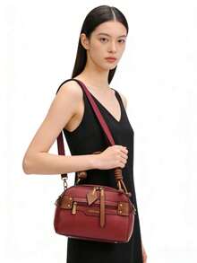 Boston Tote Pillow Bag, New Style, Super Soft, Large Capacity, Crossbody, Women's Bag - Burgundy - View 3