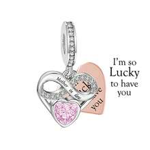 1 pieza Colgante conmemorativo en forma de corazón con incrustaciones de circonita y nombre de familia, de plata de ley 925, minimalista, regalo de cumpleaños unisex - Plateado - Ver 2