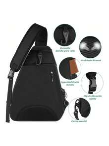 Mochila para raqueta de tenis, mochila para raqueta de bádminton, mochila minimalista para mujer, mochila multifuncional para mujer, mochila multifuncional para parejas, mochila deportiva, mochila pequeña multipropósito,  Bolsa Bandolera para Raquetas de Tenis, Bádminton, Squash, Paletas de Pickleball, Pelotas y Accesorios Deportivos, Regalos para Hombres, Regalos de Navidad - Negro - Ver 8