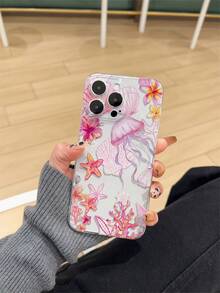1pc Transparent Thick Anti-Drop UV Painted TPU Phone Case With Minimalist Cute Sea Turtle & Ocean Elements Design, Suitable For IPhone17/Air/17Pro/17Promax, IPhone16/16Plus/16Pro/16Promax, IPhone15/15Plus/15Pro/15Promax, Galaxy S25 Ultra, S24 Ultra, S22, S21 Ultra, S21 FE 5G, S23, S23+, S23 Ultra, S24, S21 Ultra/Pixel8/Pixel9/Pixel10PROXL Series, Provides Lens Protection And Can Be Used As A Protective Cover, Ideal Gift For New Year, Christmas, Halloween Or Valentine's Day - Multicolor - View 2