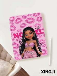 1pc Cute & Sexy Thick Lip Doll Pattern Tablet Protective Case, Compatible With 10.2 Inch 10th/ (A16) 11 Inch 11th 2025, Pro 11 2021/2020, Galaxy Tab A8 10.5 Inch 2022, Matepad 10.4/Tab, , With Pencil Slot, Anti-Drop, Tablet Stand, Support Auto Sleep/Wake - Multicolor - View 5