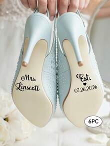 1/6/12pcs Customized Wedding Shoe Stickers, Can Customize Text, Wedding Shoe Stickers For Bride And Groom, Wedding Party, "I Do" Stickers, Wedding Stickers, Personalized Wedding Shoe Stickers, Customized Mr. & Mrs. - Multicolor - View 10