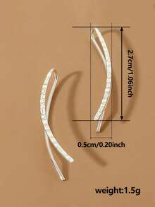 1对简约耳钉，女士款，适合派对、订婚、周年纪念、情人节等场合佩戴。 - 銀色 - 查看 5