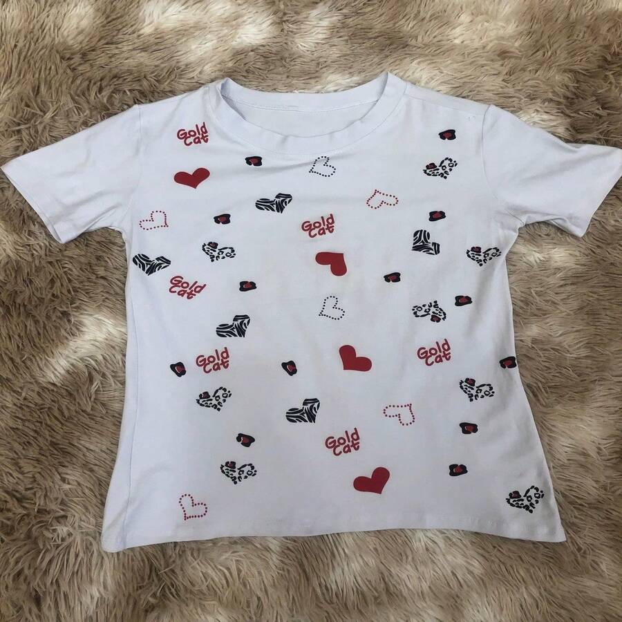 Women's Baby Look Gold Cat New Release - 白色 - 查看 1