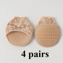 CT TAPESOCKS 4 Pairs Women's Lace Socks, Thin Breathable Mesh Antiskid Half Toe Socks For High Heels, Summer - Multicolor - View 7