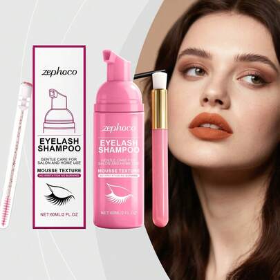 Bộ sản phẩm làm sạch và chăm sóc lông mi 60ml, công thức dịu nhẹ giúp làm sạch lông mi, giảm tác hại do nhiệt độ, giữ ẩm và làm mềm lông mi mỗi ngày.
