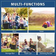 Cepasei Camping Toilet, Portable Toilet For Adults, Portable Travel Folding Toilet With Lid And Paper Holder, Compact Potty For Car, Camp Toilet Portable Toilet For Camping, Hiking,Truck, RV, Beach - Black - View 10