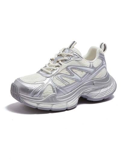 CAMEL CROWN Zapatillas deportivas con suela gruesa y plataforma para aumentar la altura, cómodas y transpirables, zapatos casuales de moda para mujer