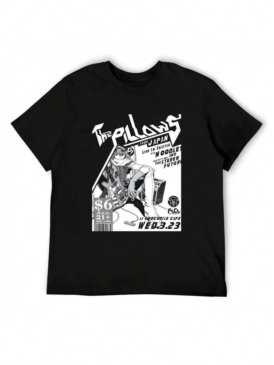 Camiseta para hombre con diseño de FLCL de The Pillows, perfecta para fans. - Negro - Ver 1