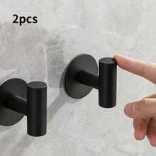 2个壁挂式衣钩，多功能挂钩，免钻孔设计，黑色或银色可选，适用于浴室、卧室等场所，可悬挂外套、围巾、毛巾等。是感恩节、圣诞节、新年、开学季的完美礼物。 - 彩色 - 查看 13