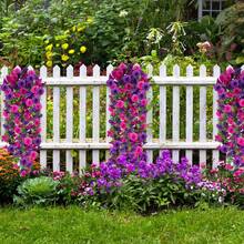 1/2/4片装人造牵牛花叶壁挂，家居装饰，婚礼装饰，户外花园窗台装饰，生日派对，情人节，新年礼物 - 雙紫色 - 查看 7