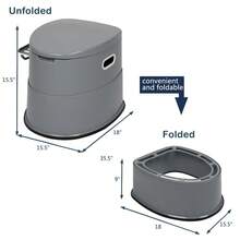 Feirrmimo Portable Toilet With Non-Slip Mat Grey For Camping Outdoor Waterproof Travel Folding Toilet,Camping Potty For Home/Camping/Boat/Hiking/Long Trips/Beach Use - Grey - View 2