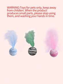 1 Miếng Nhiều màu EVA Bầu trời đầy sao Trái bóng Với Lông vũ Thiết kế Đối với Mèo , Màu sắc Ngẫu nhiên - Nhiều màu - Xem 5