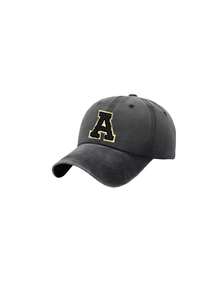 1 pieza Gorra de béisbol lavada con estampado de 26 letras para niños, adecuada para niños y niñas para protección solar diaria al aire libre - Negro - Ver 4