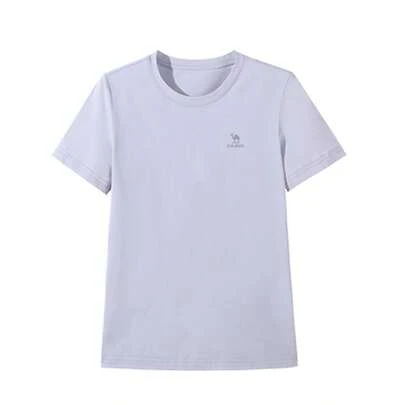 CAMEL CROWN 女士短袖T恤，夏季圆领宽松上衣，速干健身运动短袖T恤