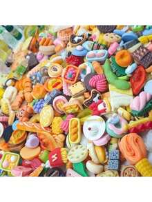50 piezas Surtido de miniaturas realistas de alimentos y bebidas de resina - Juego de cocina en miniatura aleatorio para adultos - Multicolor - Ver 10