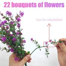 23 Pcs Artificial Flowers For Outdoors, Fake Plants For Indoor Decor, UV Resistant Faux Greenery For Home, Office, Wedding, Table Centerpieces, Patio, Porch, Farmhouse Decor - Mixed Colors - View 3