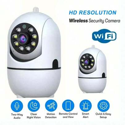 1080P Full HD, Indoor/Outdoor Security, Wireless WiFi, IP, PTZ, Smart Indoor/Outdoor PTZ IP Camera With Auto Tracking, Alarm & Color Night Vision, 360° Horizontal & 110° Vertical Rotation For Home Security, Compact Design, High-Quality Lens, Smart Home & Security Professionals