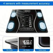 Home Weighing Scale With A Large LCD Screen, Highly Accurate And Intelligent, An Essential Electronic Scale For Bathrooms, Bedrooms, Living Rooms, And Gyms. Suitable For Weight Management, Fitness Tracking, And As A Holiday Gift. - Advanced Black - View 5