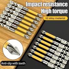 3Pcs Magnetic Non-Slip Drill Bit Set - TS2 Steel Cross Screwdriver Bit With 25/50/65/70/90/150mm, Impact Resistant PH2 Magnetic Batch Head For Electric Screwdriver Drill, DIY Power Tools & Professional Use - Multicolor - View 4