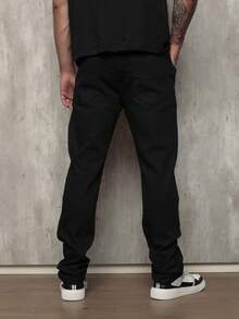Men's Skinny Jeans With Elastane - Black - View 5