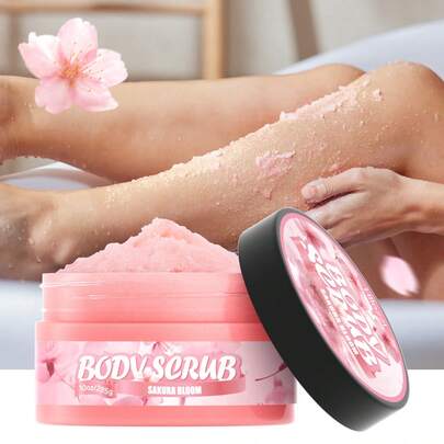  Hllozzi 285g Cherry Blossom Scented Body Scrub: Smooths And Softens Skin, Gently Exfoliates, Moisturizes, And Leaves A Lasting Fragrance. A 2-In-1 Shower And Body Scrub With Long-Lasting Scent For Showering, Body Care, And Skincare.