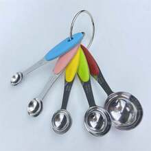 5件套不锈钢嵌套量勺，适用于量取粉状和液体调味料，易于清洗 - 彩色 - 查看 7