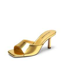 2026 New Summer Style Women Kitten Heel Mule Sandals, Casual Open Toe Slip-On Heeled Sandals For Daily, Dressy & Casual Occasions - 金色 - 查看 4
