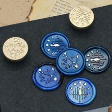 Starry Sky Animal Wax Seal Stamp (With 1 Handle) - Perfect For Love Letters, Invitations, Holiday Cards, Diaries, Scrapbooks, DIY Crafts - Stamp + Handle - View 3