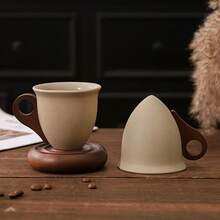 1件套陶瓷咖啡杯托盘 | 7.44盎司圆形陶瓷马克杯带底座，非常适合咖啡馆、餐厅、家庭使用和送礼。 - 彩色 - 查看 7
