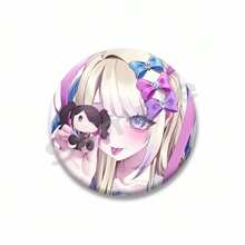Cool Pink Needy Girl Pin de solapa Kangel Ame Chan insignia de dibujos animados hojalata broche redondo sombrero mochila accesorios regalos para fanáticos del juego T7EN - estilo-21 - Ver 28