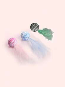 1 Miếng Nhiều màu EVA Bầu trời đầy sao Trái bóng Với Lông vũ Thiết kế Đối với Mèo , Màu sắc Ngẫu nhiên - Nhiều màu - Xem 4