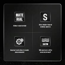 LIGE New Solar Men's Double-Display Quartz Watch Casual Business Multifunctional Watch Gold Case Low-Key Simple Men's Watch - Black - View 6