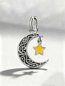 1pc Minimalist Unique Totem Moon Pendant DIY Jewelry, Delicate Jewelry Gift, Suitable For Both Men And Women - Gather - View 3