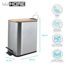 Interior Well Home ERIK 5L Pedal Bin In Silver - 14x28x29cm - Silver - View 2