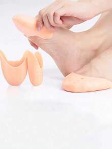 One Pair Of Silicone Toe Protectors, Suitable For High Heels And Ballet Shoes, Providing Soft Cushioning, Friction Protection, And Breathable Forefoot Support. - Apricot - View 5