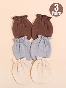 3 đôi găng tay chống trầy xước cho bé (0-6 tháng) - Găng tay sơ sinh bằng vải gạc cotton thoáng khí, cổ tay có thể điều chỉnh, mềm mại và không gây trầy xước, thích hợp cho ngủ, chơi và sử dụng hàng ngày. - 3 đôi - Xem 2