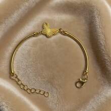 1 pieza Elegante pulsera de mariposa dorada, pulsera de estilo princesa simple, regalo de cumpleaños para la novia - Pulsera de mariposa dorada - Ver 5