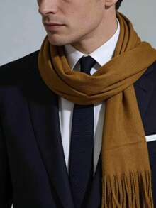 Khăn choàng dài màu trơn, chất liệu giả cashmere polyester, mềm mại và dễ phối đồ, phù hợp với những người có vóc dáng nhỏ nhắn và yêu thích phong cách tối giản. - Nhiều màu - Xem 2