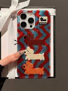 1个卡通条纹腊肠犬手机壳，适用于 17 Pro Max、 16 Pro Max、 15 Pro、 14、 13/12/11手机壳 - 彩色 - 查看 2