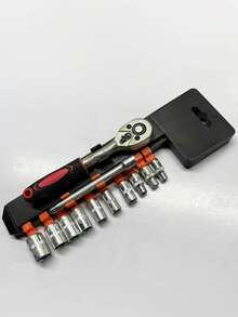 12pcs Metric Hex Wrench Set, Ratchet Wrench Tool Kit For Quick Automotive Repair - Multicolor - View 8