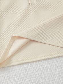 Purechapter 两件套中东风情男童杏色纹理V领短袖上衣，拼接平口袋短裤套装，适合8-12岁男孩日常休闲、户外活动、度假、夏季派对、春夏童装 - 杏色 - 查看 5