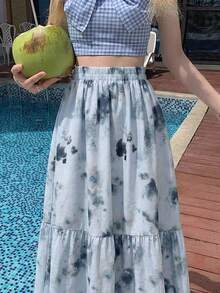 Y6Y Summer New Blue Polka Dot Skirt For Women - Blue - View 7