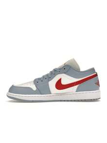 Air Jordan 1 Low 'Blue Whisper Dune Red' White Sail Blue-Grey Sneakers Women DC0774-164 - 彩色 - 查看 5