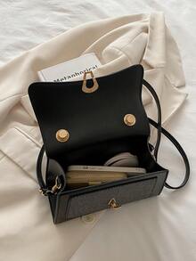 Elegant Versatile Commuter Small Square Casual Chic Women's Handbag, Fashionable Niche Stylish Shoulder Crossbody Bag - Black - View 12