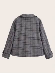 Women's Long Sleeve Spring/Autumn Fine Plaid Double-Breasted Jacket - Multicolor - View 2