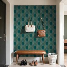Dark Gre1en And Gold Peel And Stick Wallpaper Geometric Art Deco Wallpaper Gre1en Contact Paper For Cabinets Gold Line Hexagon Stripe Wall Paper Roll Removable Bathroom Walls Cover 17.5\X79\ - 17,5 inch x 79 inch - Xem 4
